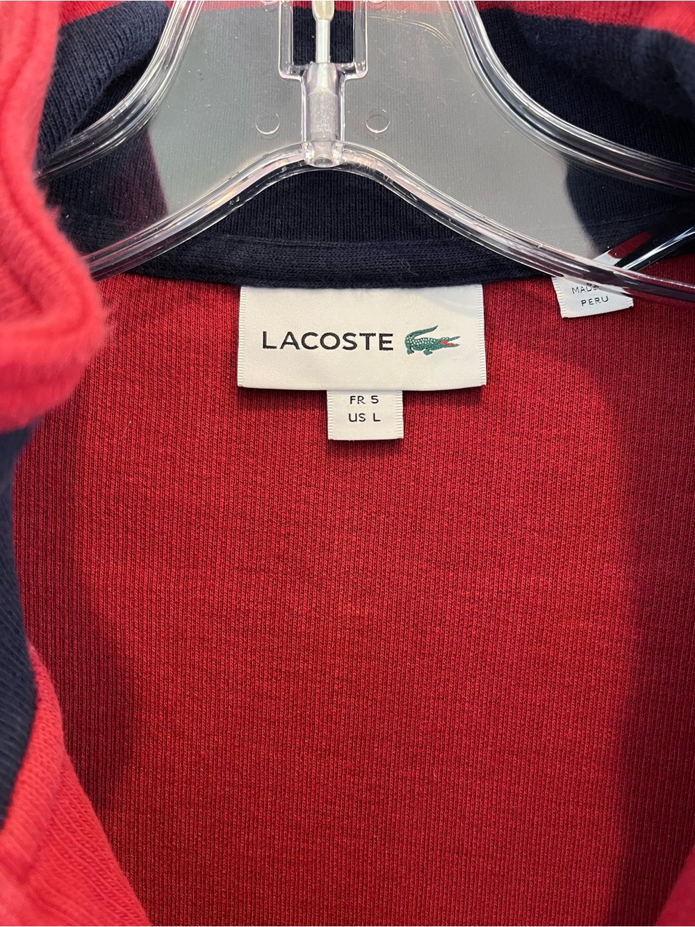 Lacoste 1/4 Zip • Red - Picture 5 of 7
